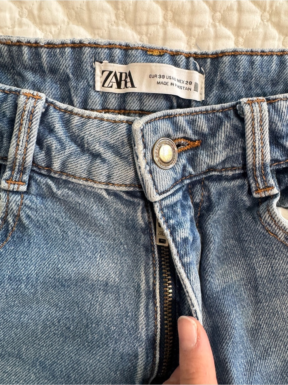 ZARA Blue Denim High-Rise Jeans